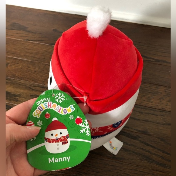 *NWT* Squishmallows Holiday 8” Manny the Snowman w/Fuzzy Hat - Picture 4 of 8